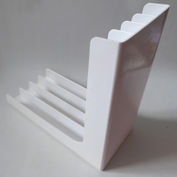 Plaston Swiss vintage LP 12" album 7" vinyl holder. Retro white 1970s plastic - Image 10