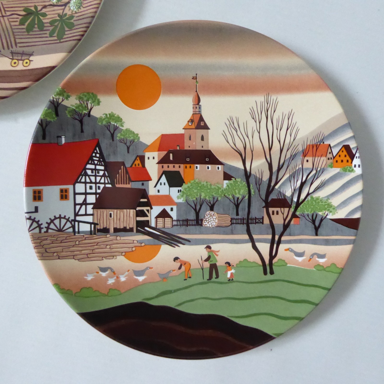 Poole Pottery England Four Seasons 6" decorative plates: 425 Spring & 427 Autumn - Image 3