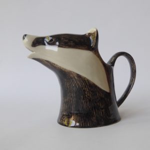 Quail Ceramics Badger medium jug hand-painted pottery figurine. Water/milk/cream