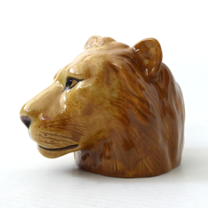 Quail Ceramics lion’s face head egg cup, hand painted stoneware. Modern British