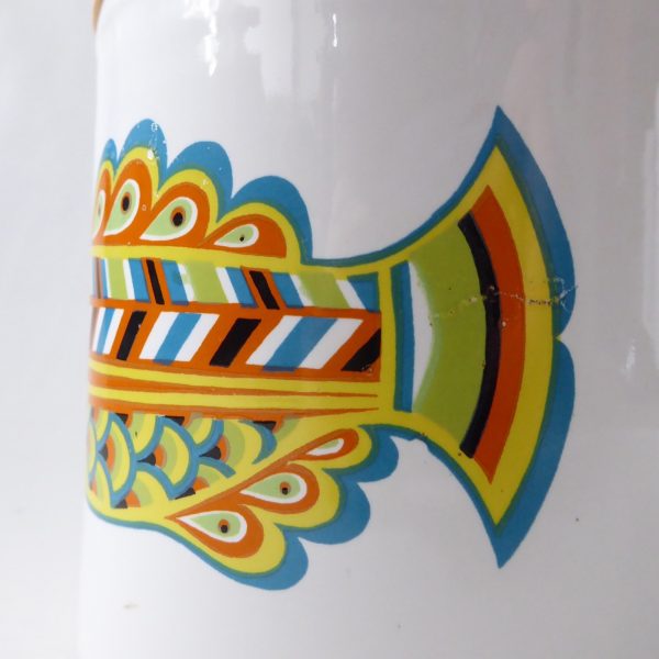Retro stylised FISH vintage storage canister jar, 1970s England white ceramic - Image 5