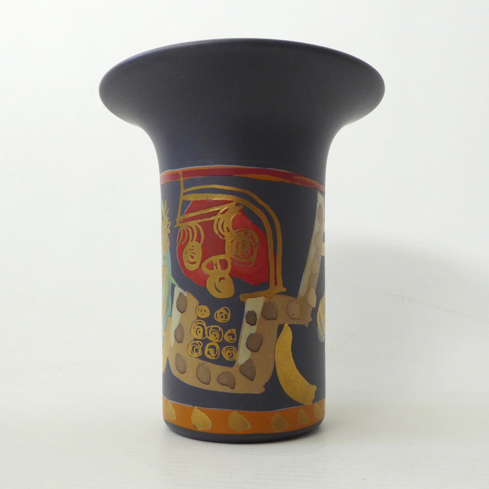 Rosenthal Studio Linie Liguria vase: Gilbert Portanier, blue/grey & gold vintage - Image 2