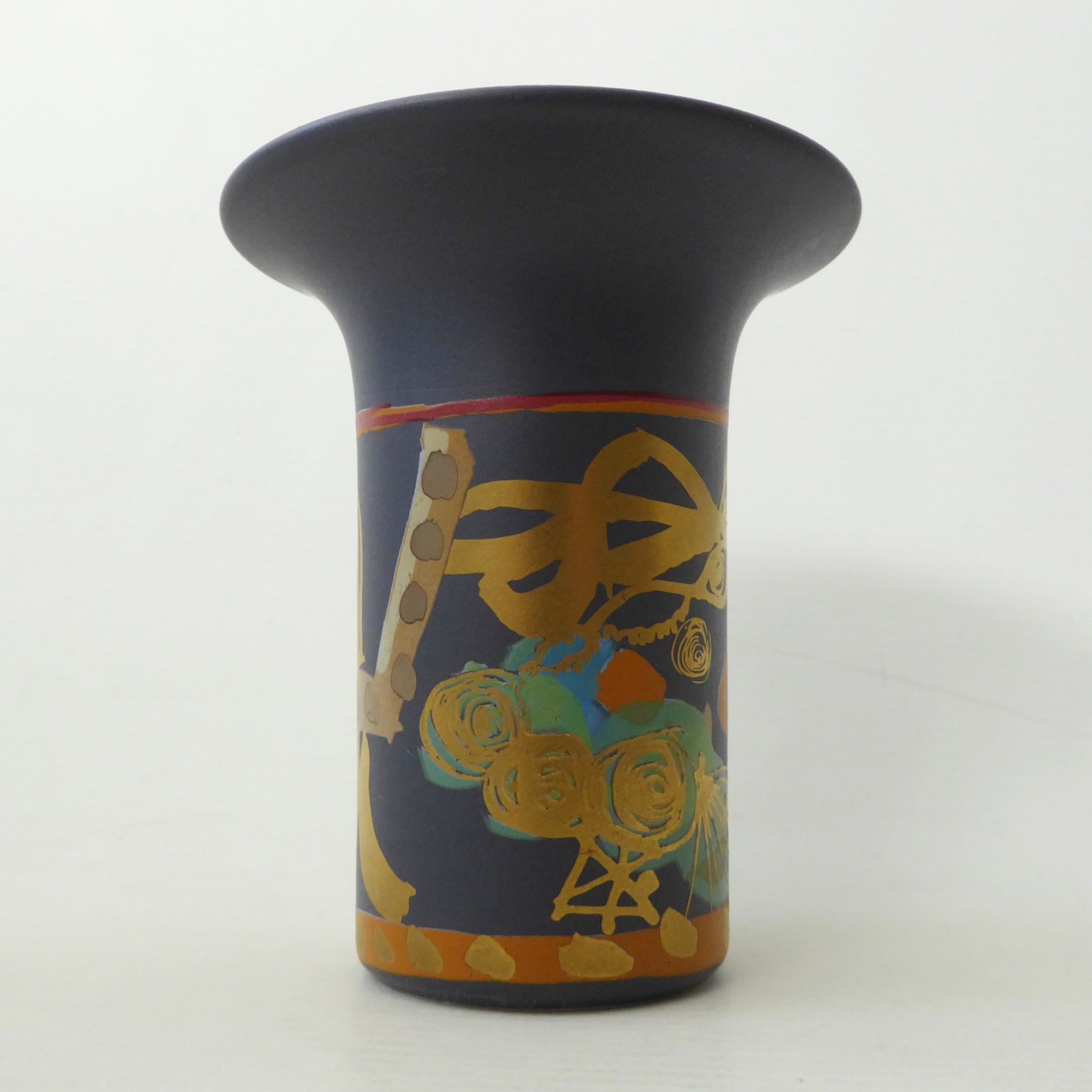 Rosenthal Studio Linie Liguria vase: Gilbert Portanier, blue/grey & gold vintage - Image 3