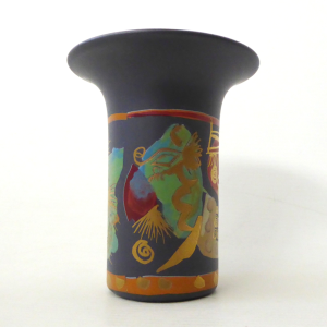 Rosenthal Studio Linie Liguria vase: Gilbert Portanier, blue/grey & gold vintage