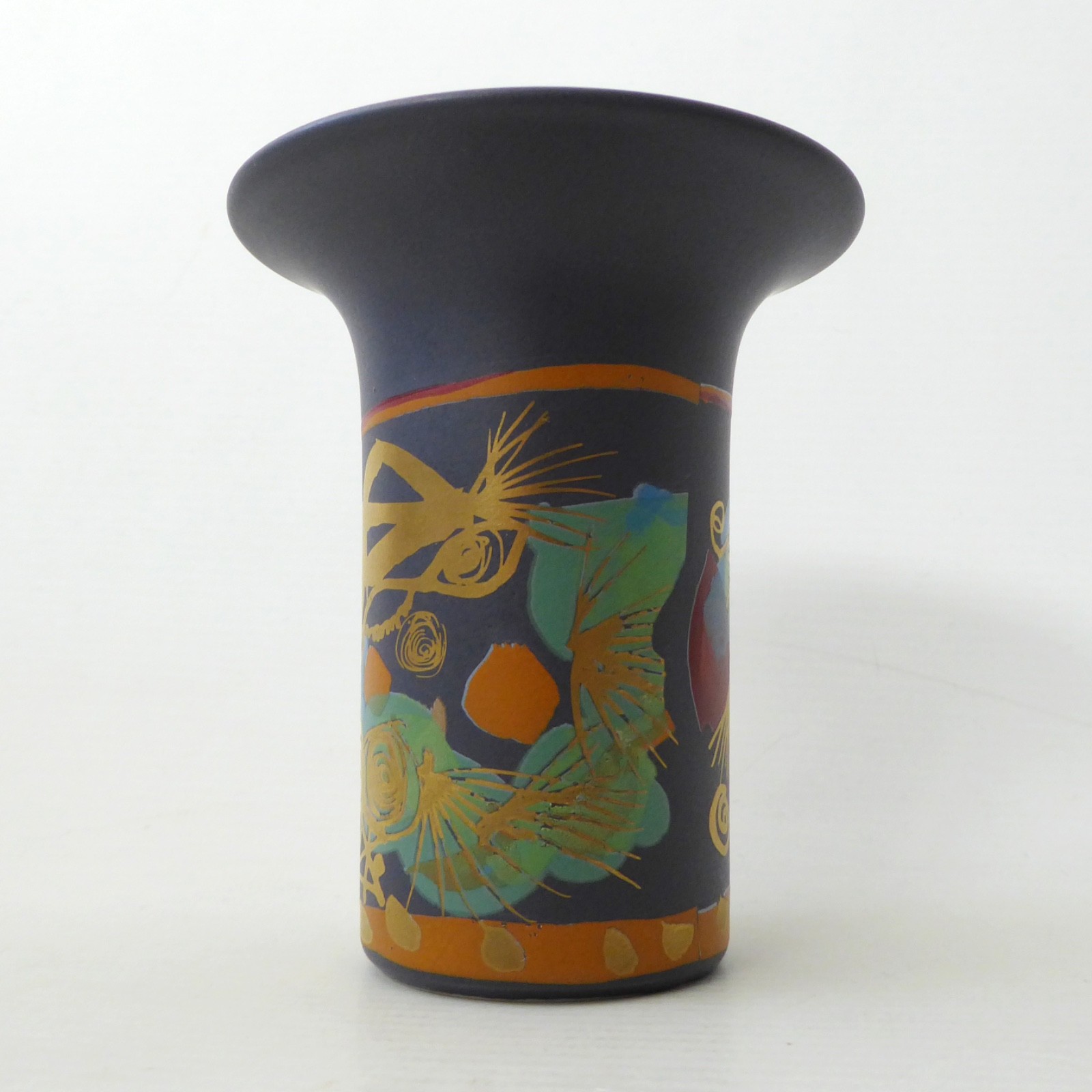 Rosenthal Studio Linie Liguria vase: Gilbert Portanier, blue/grey & gold vintage - Image 4