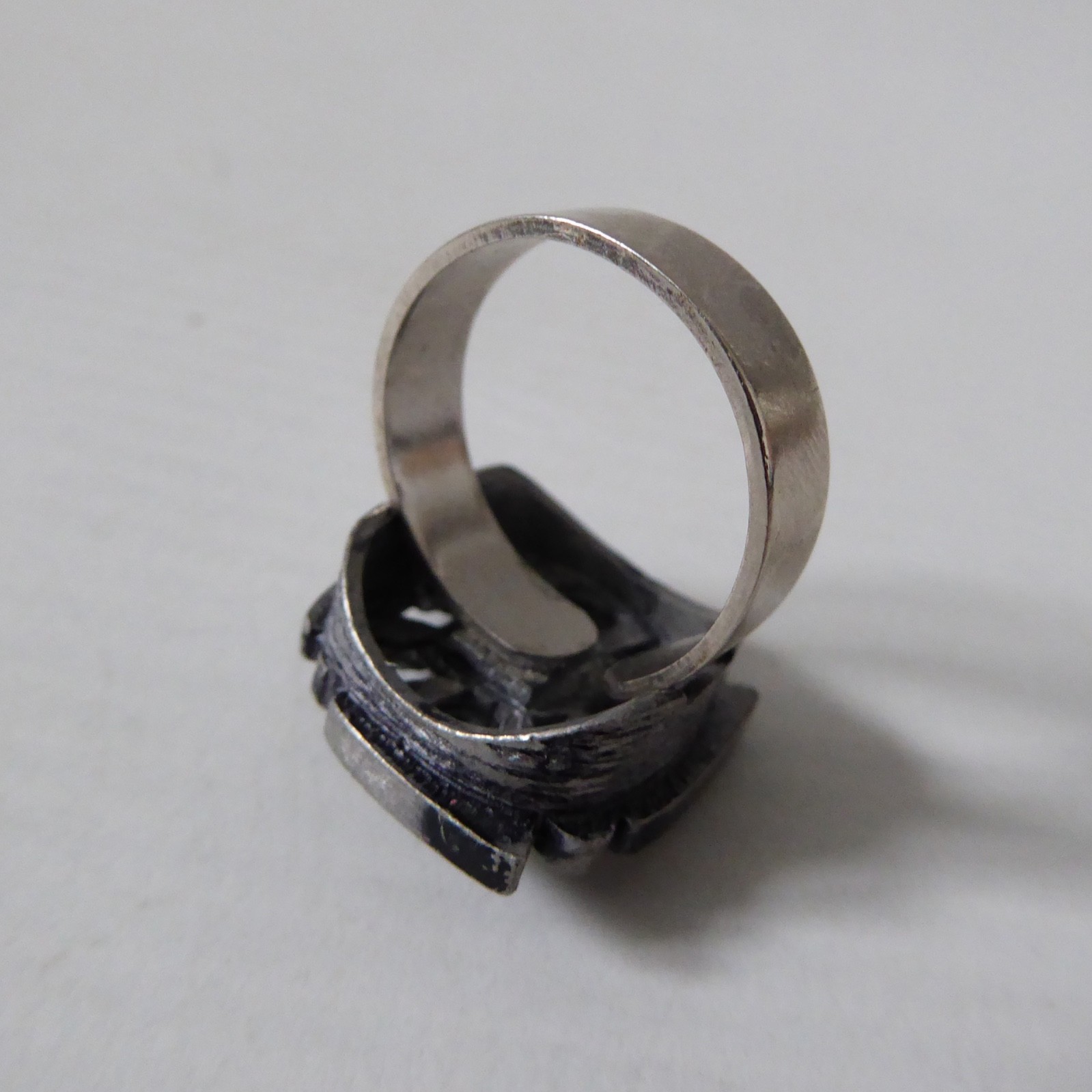 Scandinavian mid century retro pewter adjustable ring. Unisex Danish Swedish 70s - Image 12