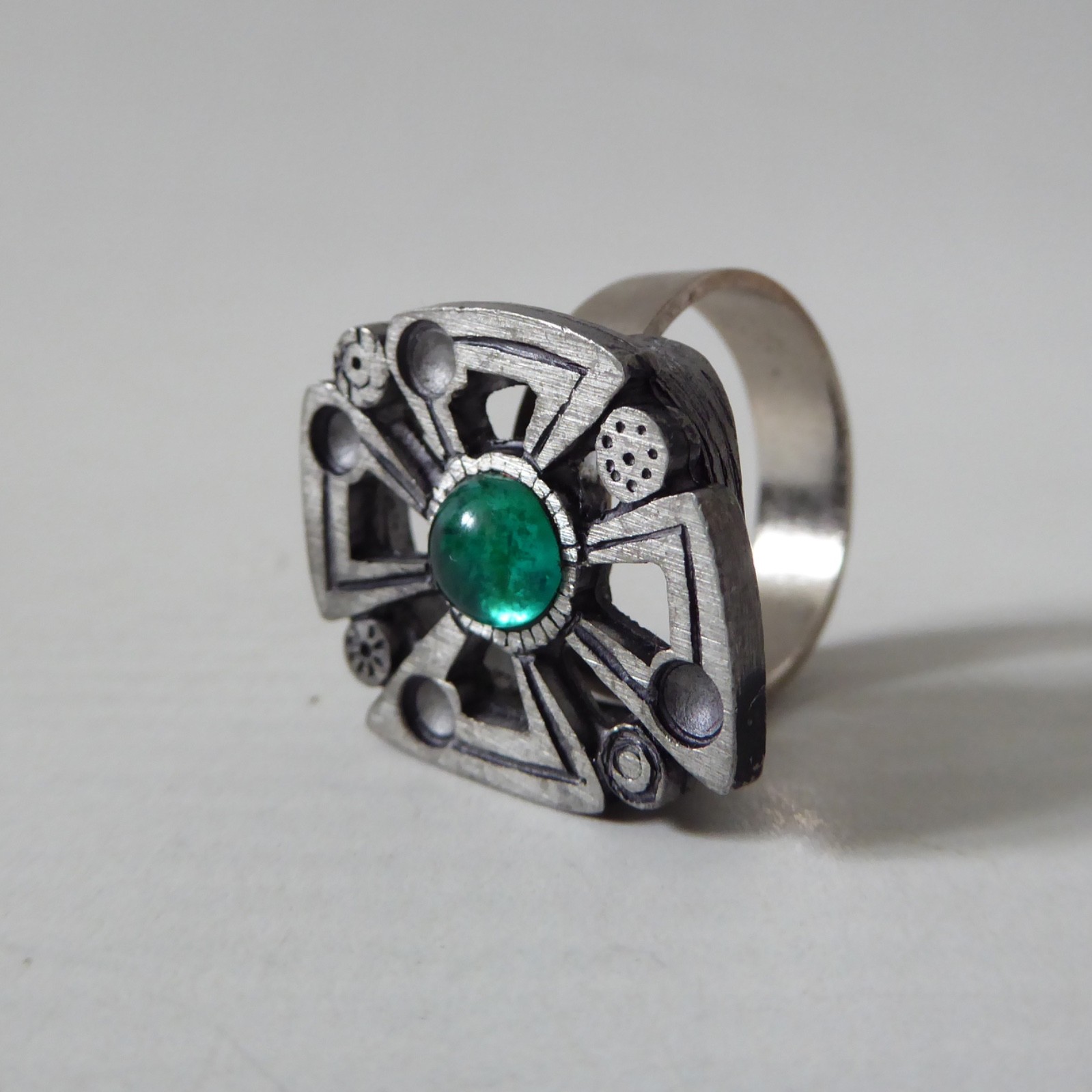Scandinavian mid century retro pewter adjustable ring. Unisex Danish Swedish 70s - Image 6
