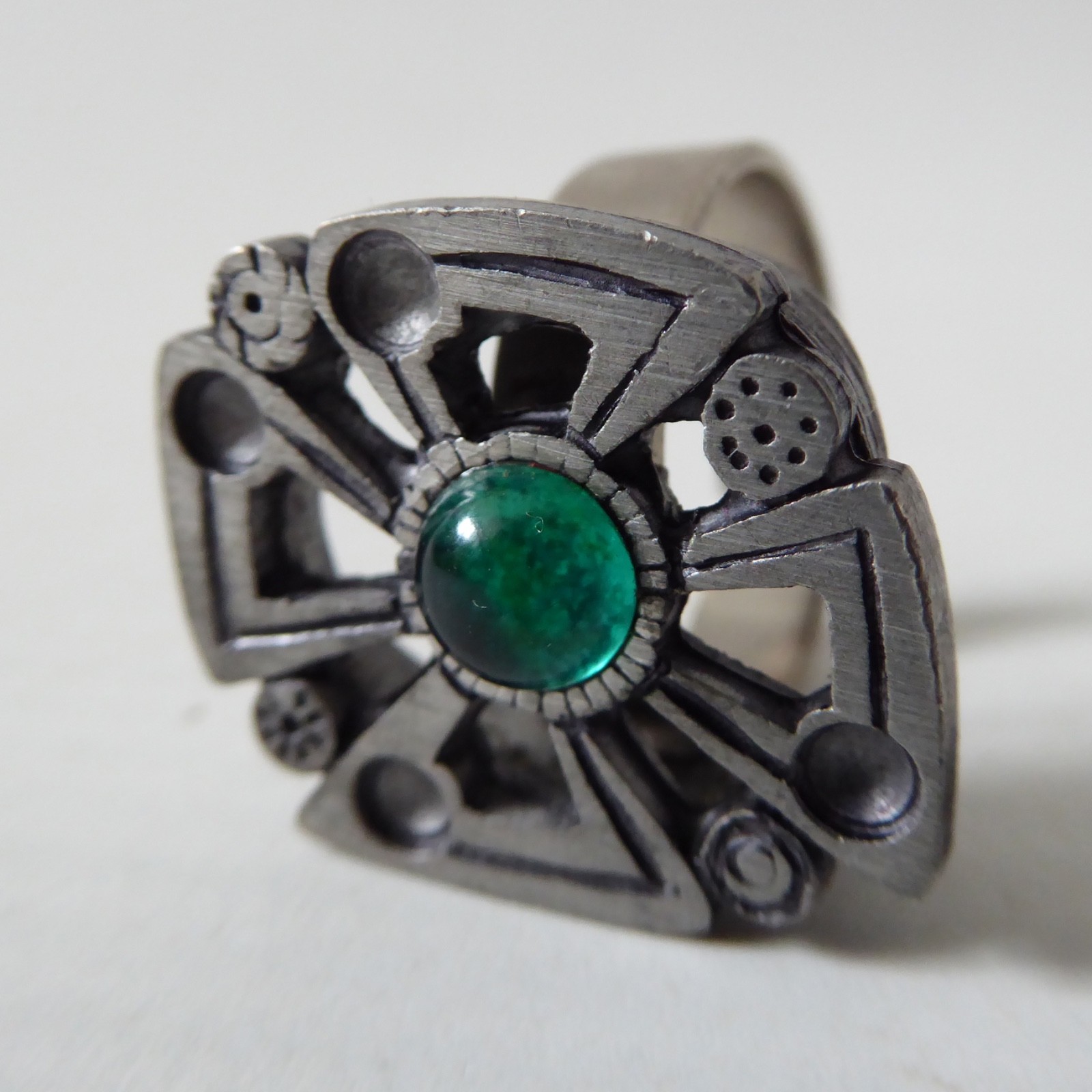 Scandinavian mid century retro pewter adjustable ring. Unisex Danish Swedish 70s - Image 7