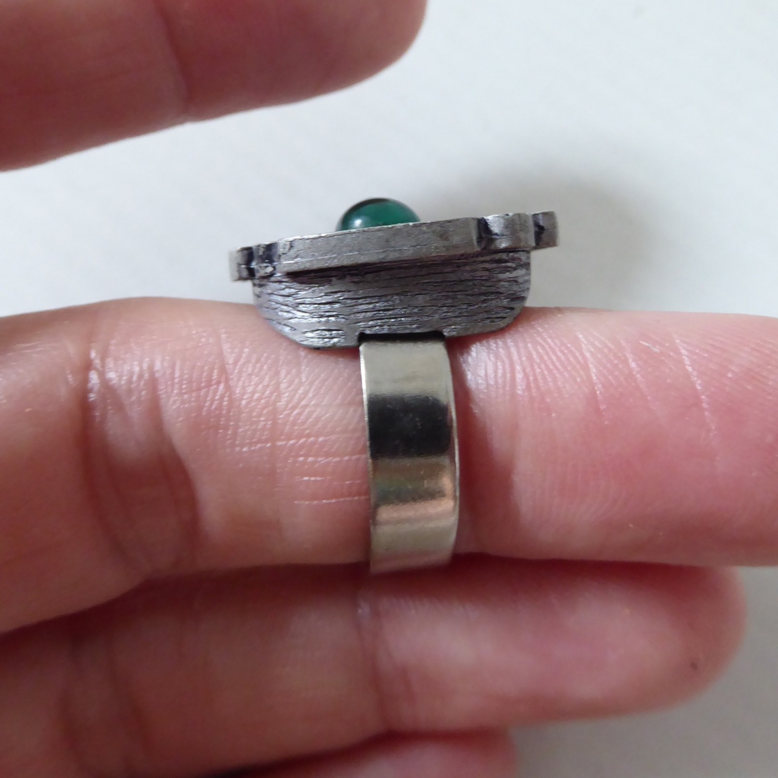 Scandinavian mid century retro pewter adjustable ring. Unisex Danish Swedish 70s - Image 9