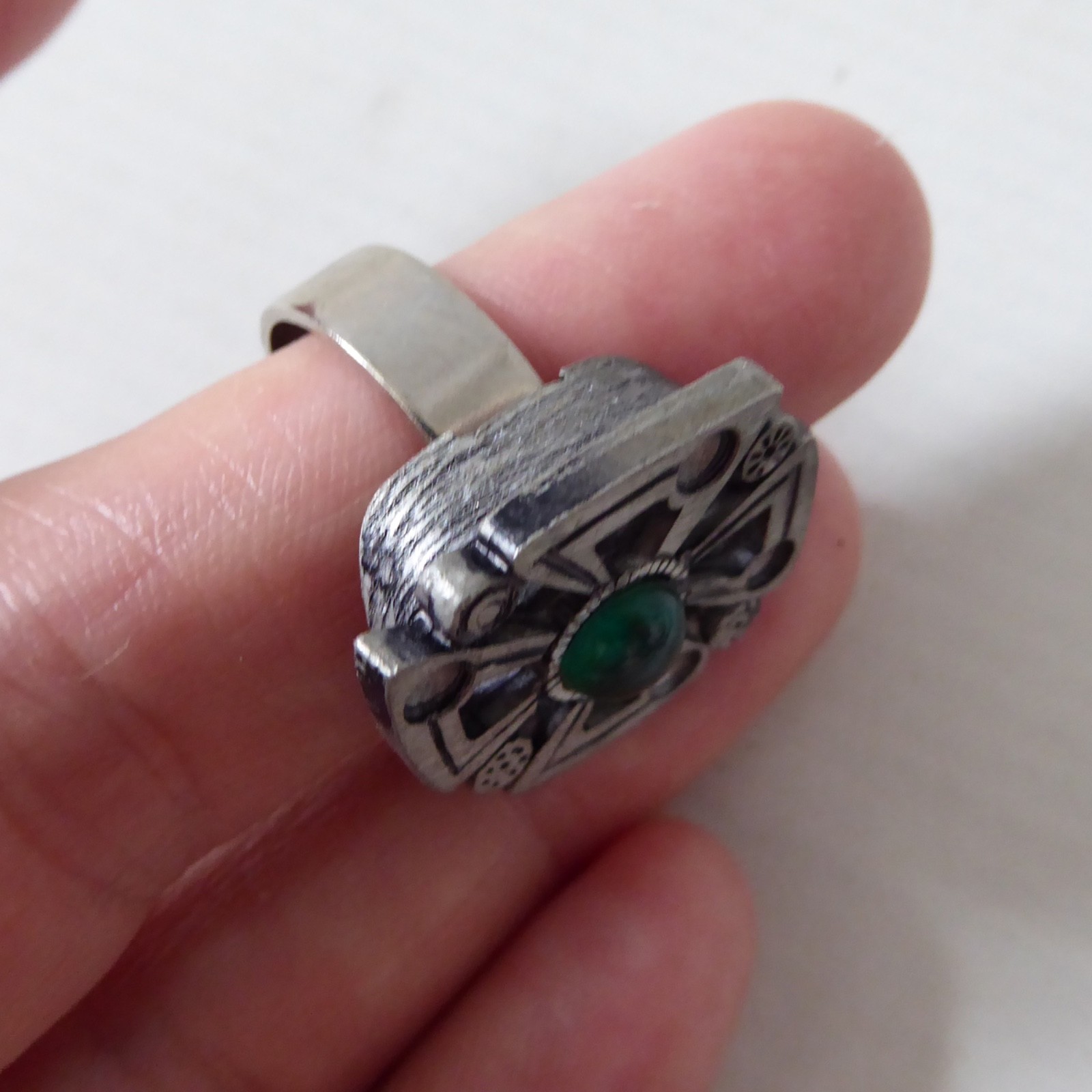 Scandinavian mid century retro pewter adjustable ring. Unisex Danish Swedish 70s - Image 10