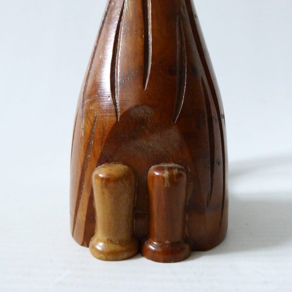 Scoop head cat carved wooden candlestick, candle holder. Vintage retro 1970s - Image 11