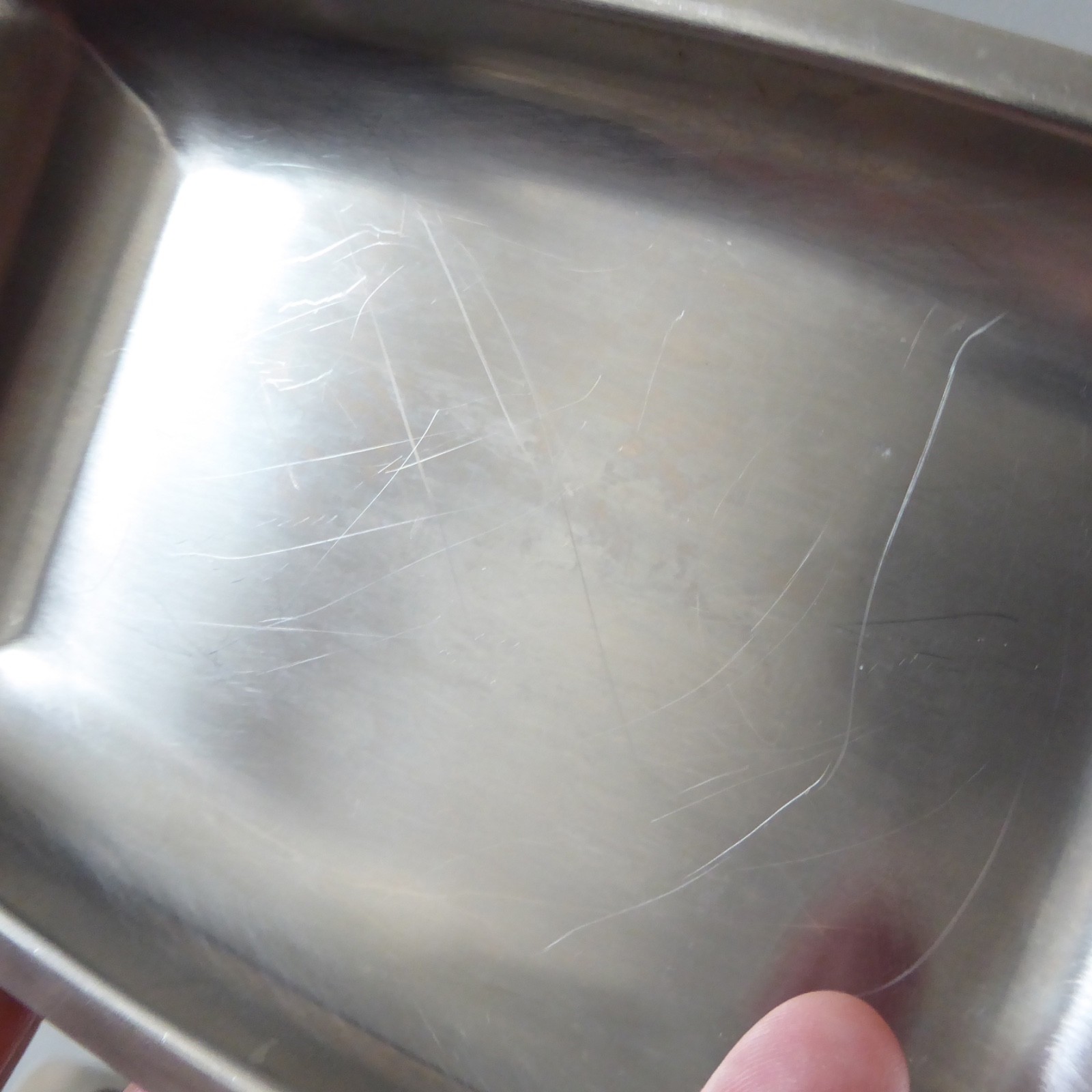 Set 3 nesting stacking vintage stainless steel serving dishes trays. Danish & HK - Image 12