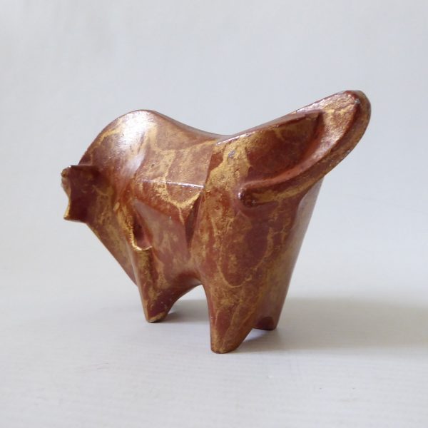 Sotaro Saegusa Japan metal ox sculpture stylised brutalist modernist bull statue - Image 11