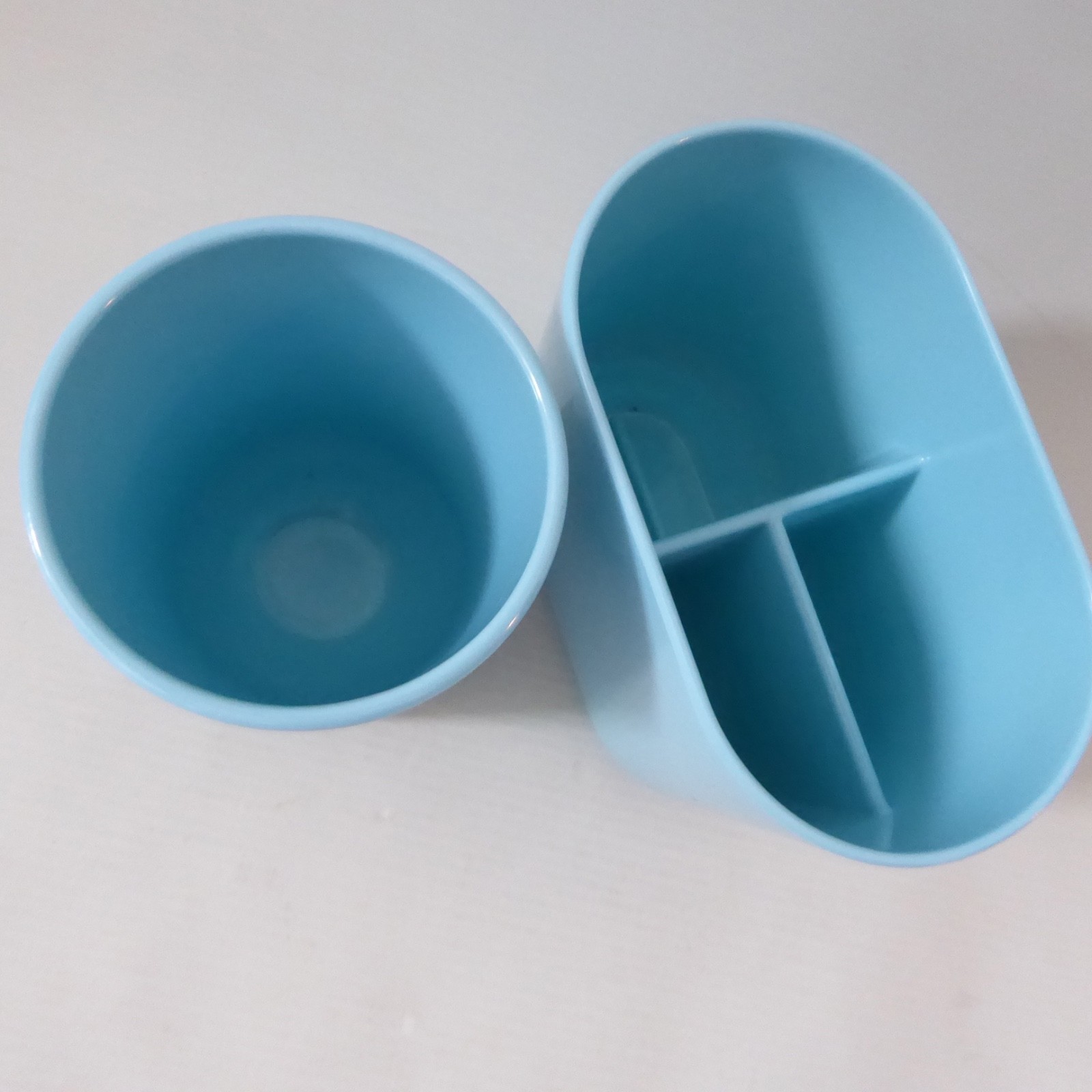 Umbra Step blue bathroom set, toothbrush holder organiser + beaker. Tom Chung - Image 7