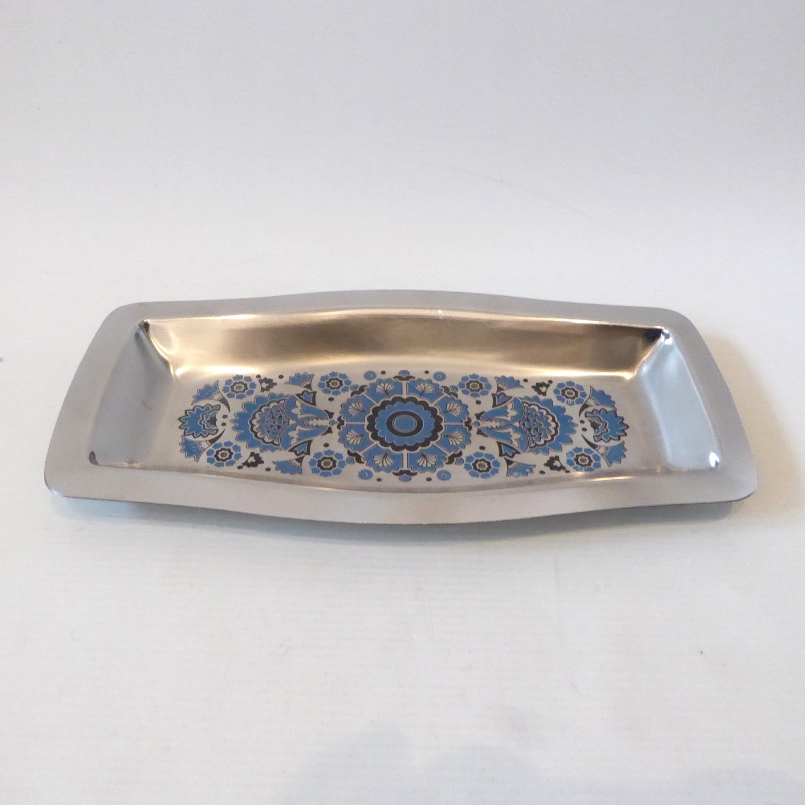 Viners stainless steel tray/dish, Gerald Benney. Retro vintage 1960s blue black - Image 3