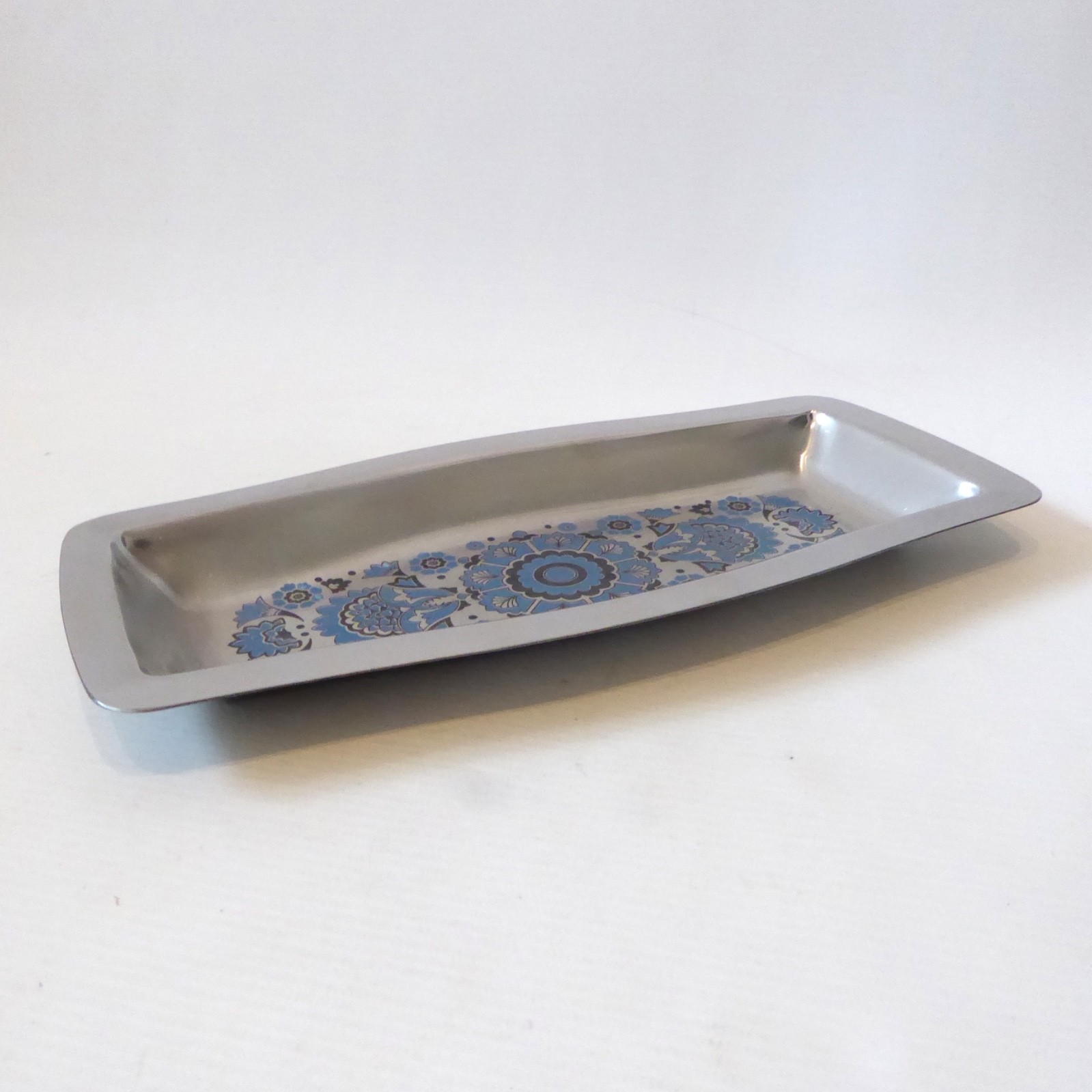 Viners stainless steel tray/dish, Gerald Benney. Retro vintage 1960s blue black - Image 7