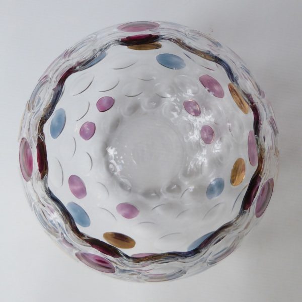 Vintage 1960s Borske Sklo Nemo optic ball vase. Art glass orb, Max Kannegiesser - Image 5