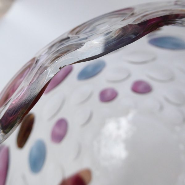 Vintage 1960s Borske Sklo Nemo optic ball vase. Art glass orb, Max Kannegiesser - Image 10