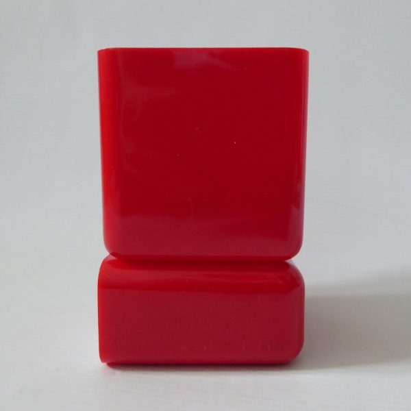 Vintage HOF mid century red plastic desk organiser pen holder drawers, MOD retro - Image 6