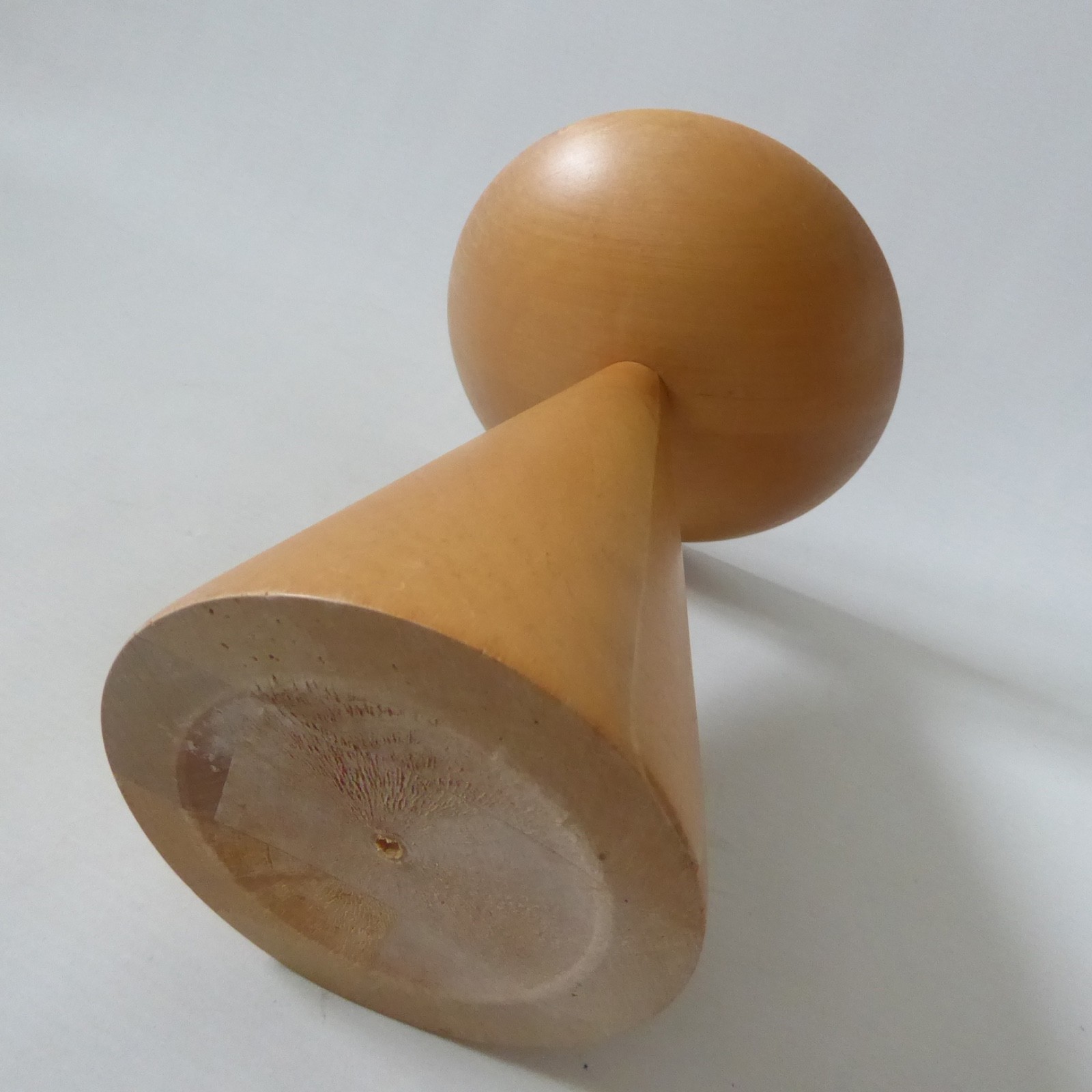 Vintage Ikea turned wood blond candlestick candle holder, Swedish conical 7" - Image 12