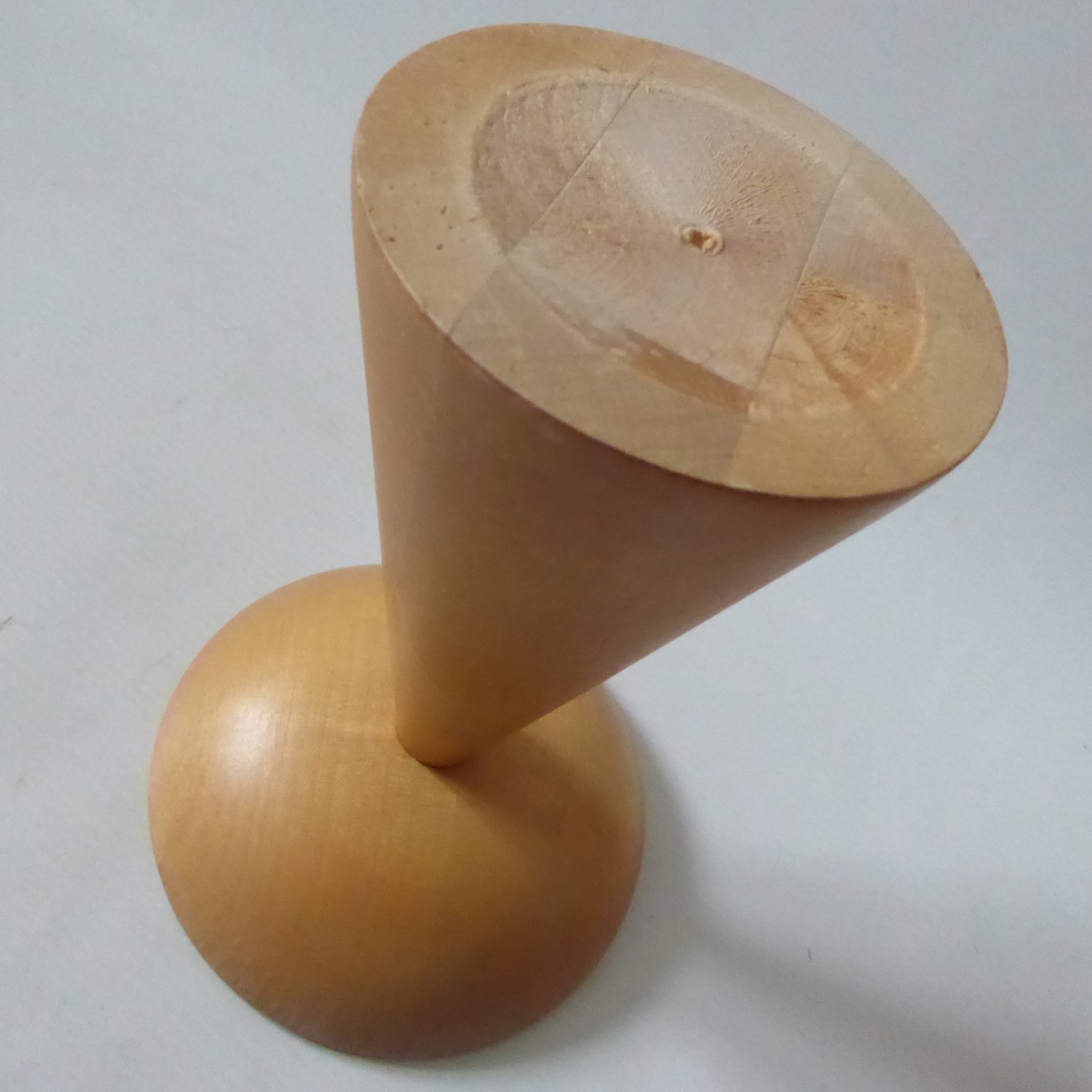 Vintage Ikea turned wood blond candlestick candle holder, Swedish conical 7" - Image 13