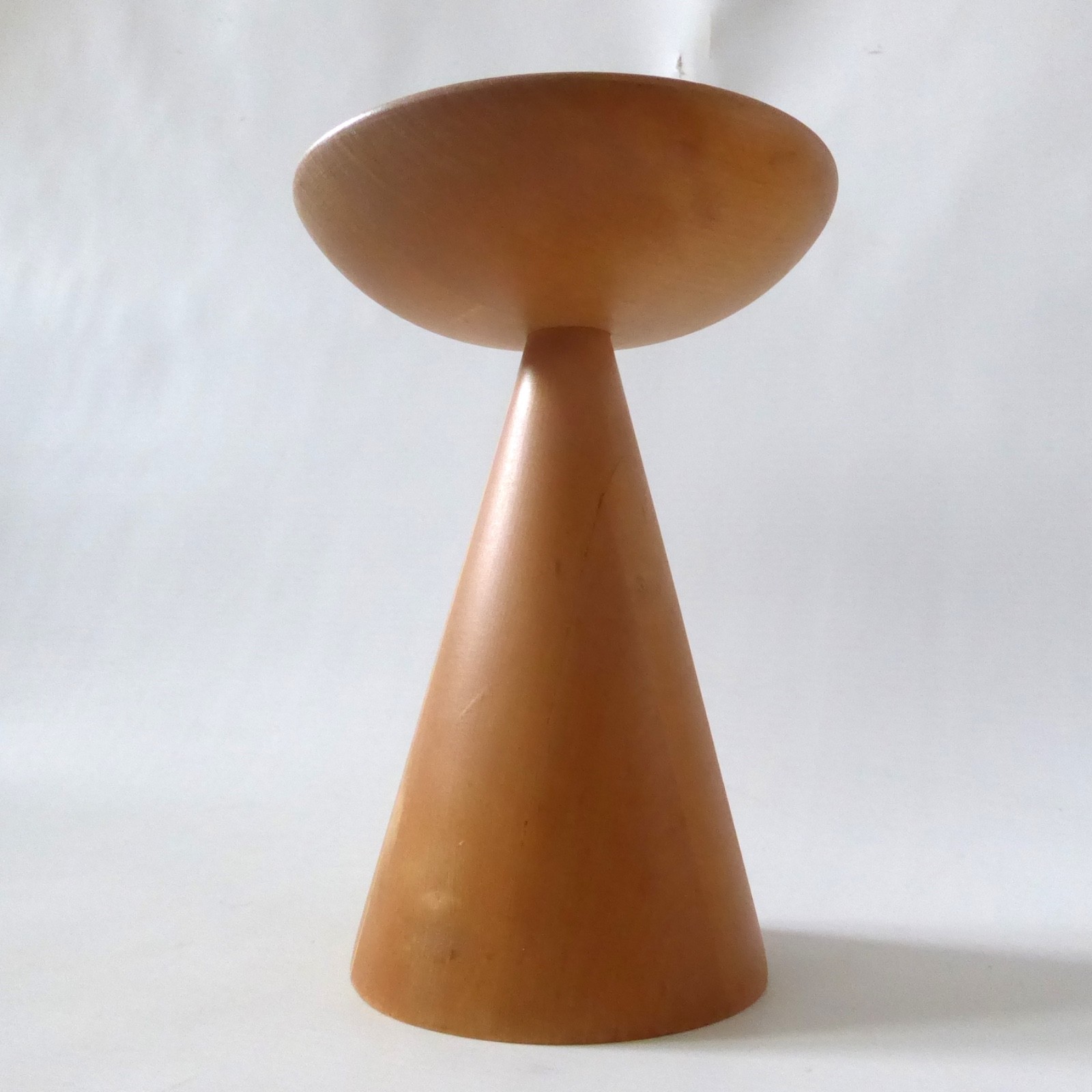 Vintage Ikea turned wood blond candlestick candle holder, Swedish conical 7" - Image 4