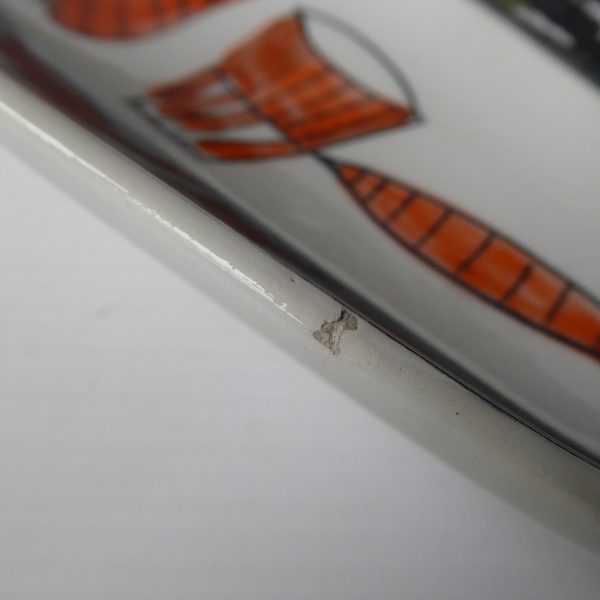 Vintage Italian pottery ceramic dish, orange fruit & black. Signed 110-1 Italy. - Image 14