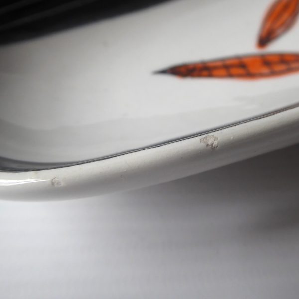 Vintage Italian pottery ceramic dish, orange fruit & black. Signed 110-1 Italy. - Image 16