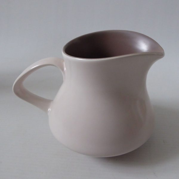 Vintage Poole pottery coffee/hot water pot and jug, Twin-tone taupe/cream brown - Image 8