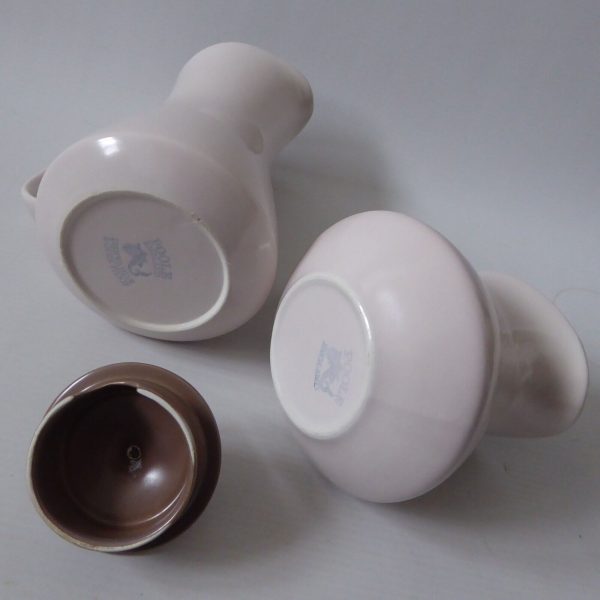 Vintage Poole pottery coffee/hot water pot and jug, Twin-tone taupe/cream brown - Image 10