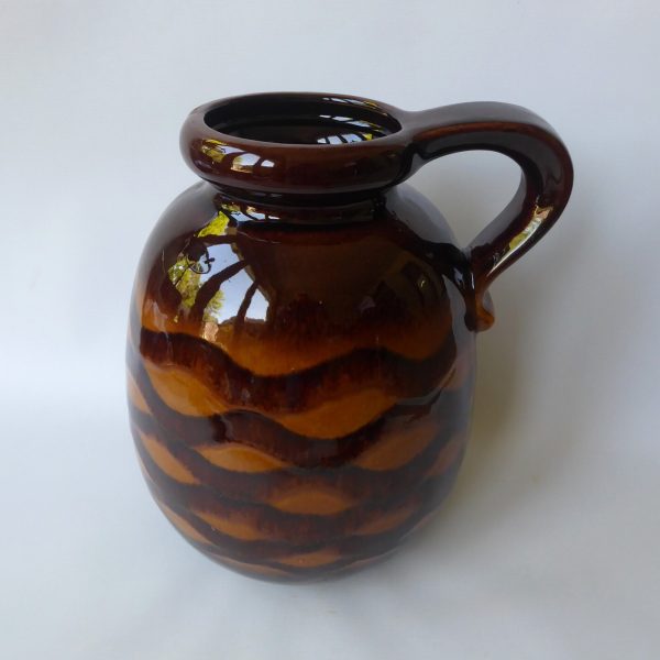 Vintage Scheurich West German Pottery huge floor vase 484-30. 70s brown ceramic - Image 4
