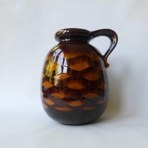 Vintage Scheurich West German Pottery huge floor vase 484-30. 70s brown ceramic
