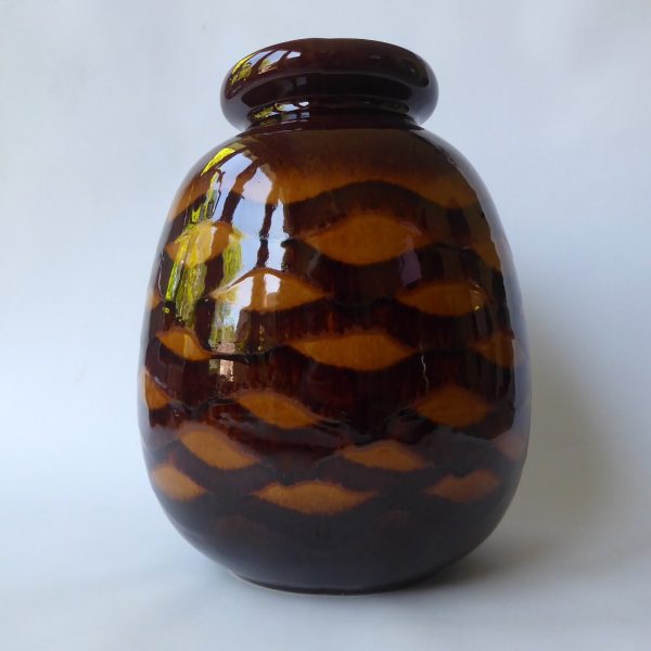Vintage Scheurich West German Pottery huge floor vase 484-30. 70s brown ceramic - Image 5