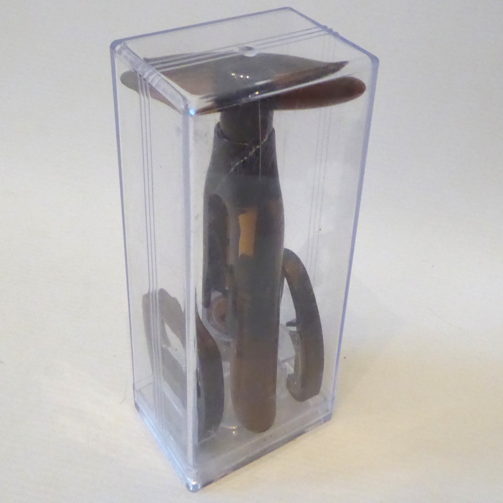 Vintage Screwpull corkscrew wine drinks +bottle opener foil cutter brown acrylic - Image 11