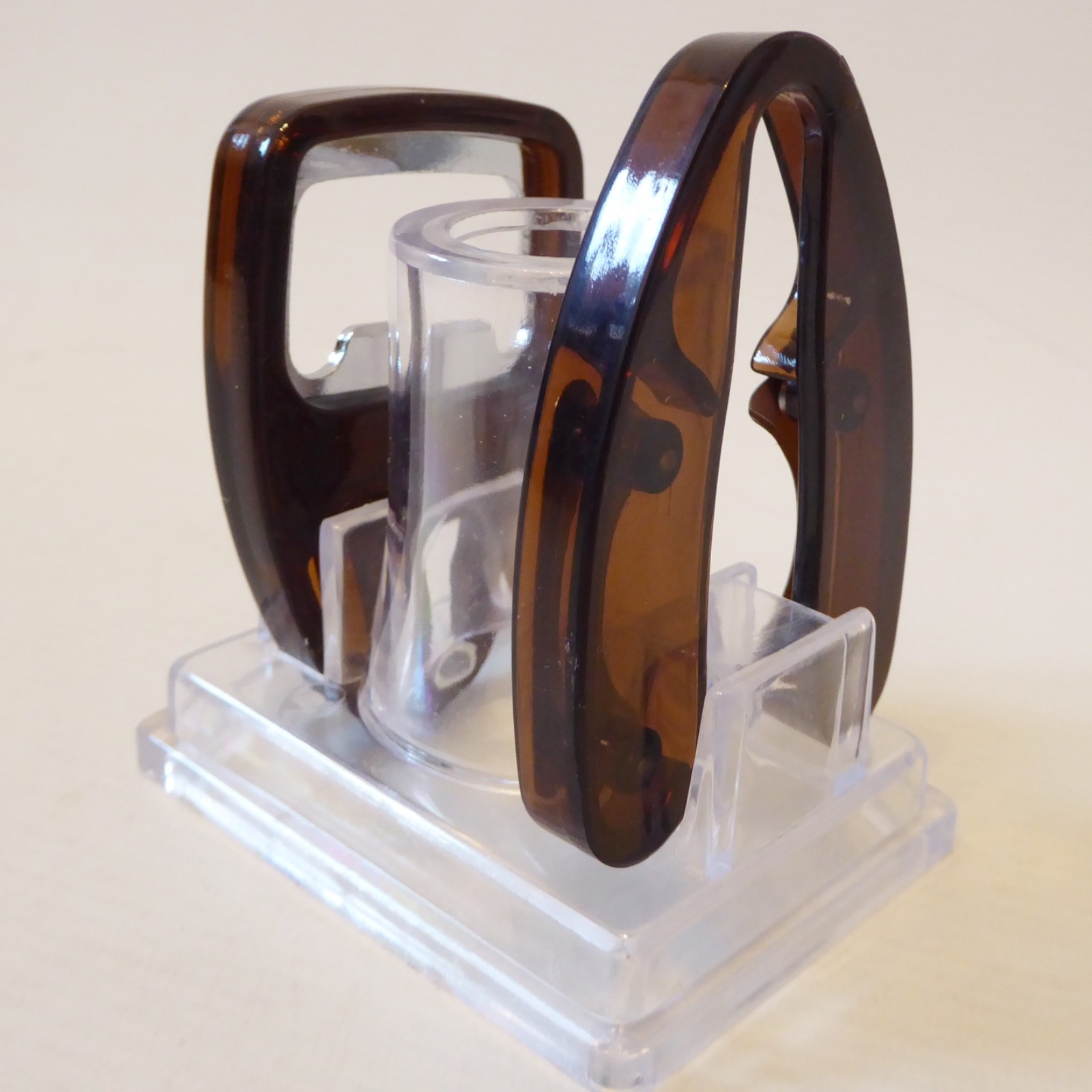 Vintage Screwpull corkscrew wine drinks +bottle opener foil cutter brown acrylic - Image 4