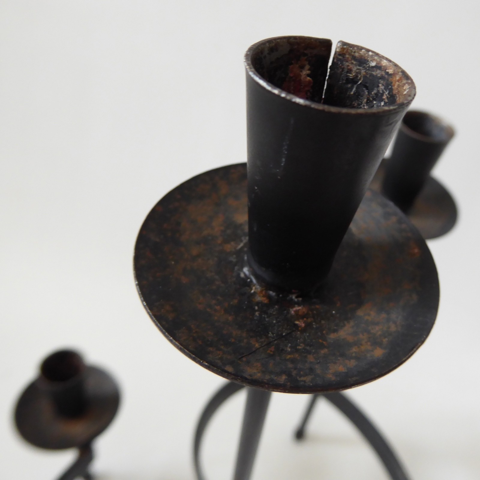 Vintage Spiral candle holder, mid century modernist black metal, Danish style - Image 10