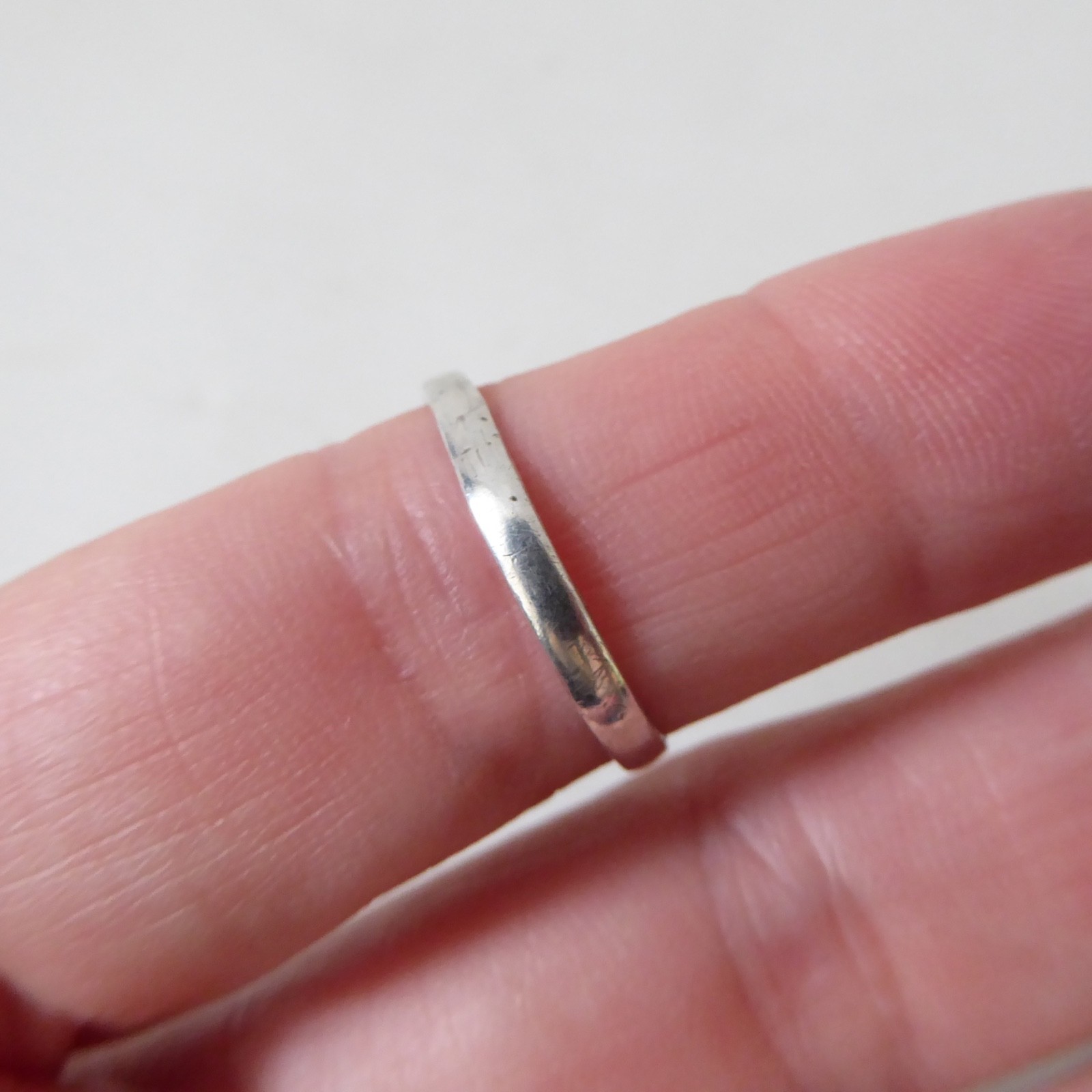 Vintage antique silver 825 ring + light blue faceted gem stone, size M-N band - Image 10