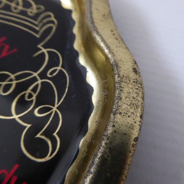 Vintage small drinks tray, shot glass, aperitif appetisers cocktails. Black gold - Image 9