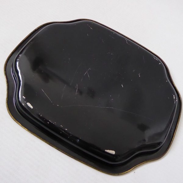 Vintage small drinks tray, shot glass, aperitif appetisers cocktails. Black gold - Image 10