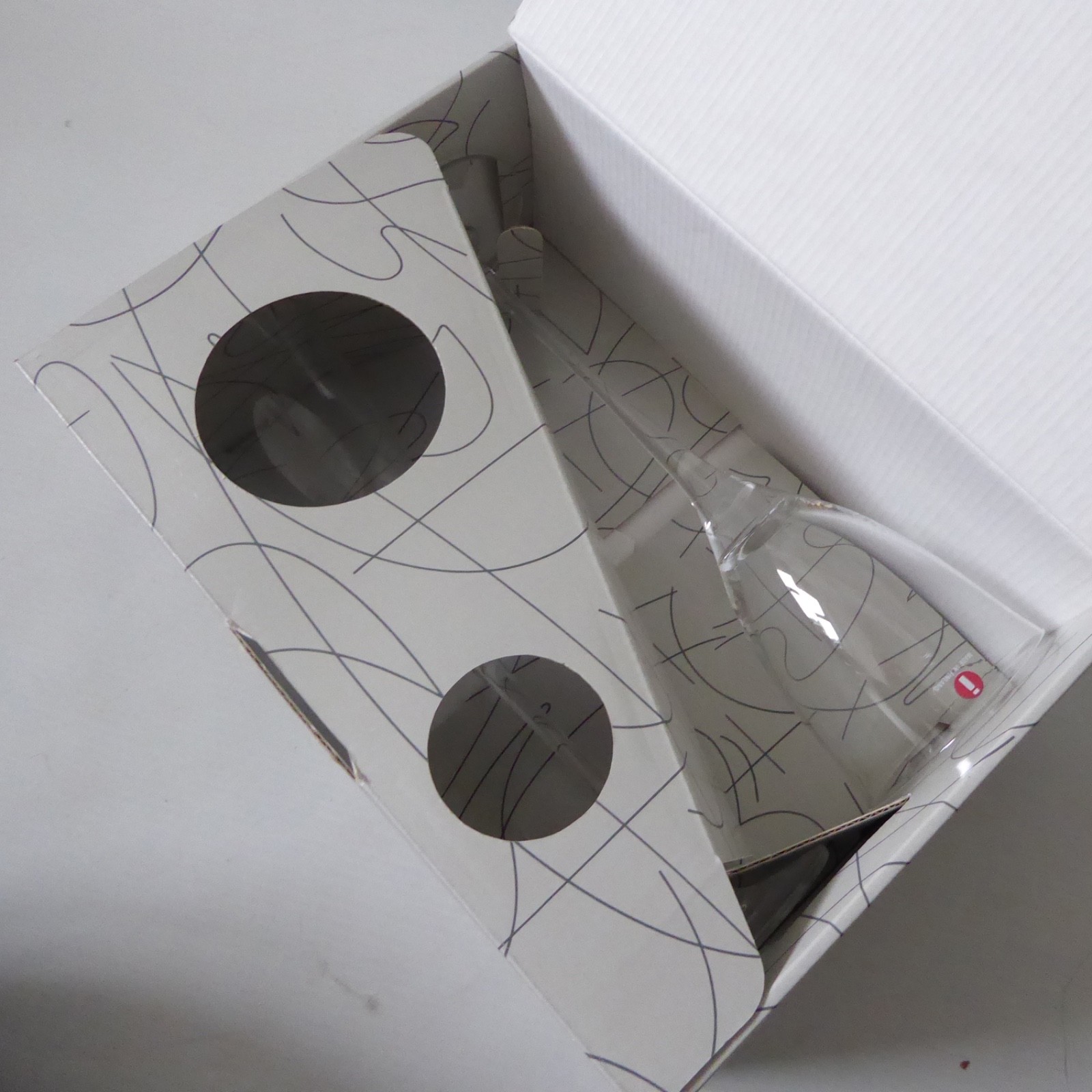 iittala Fiore 2 boxed white wine glasses. Mikko Karppanen vintage 1980s Finland - Image 10
