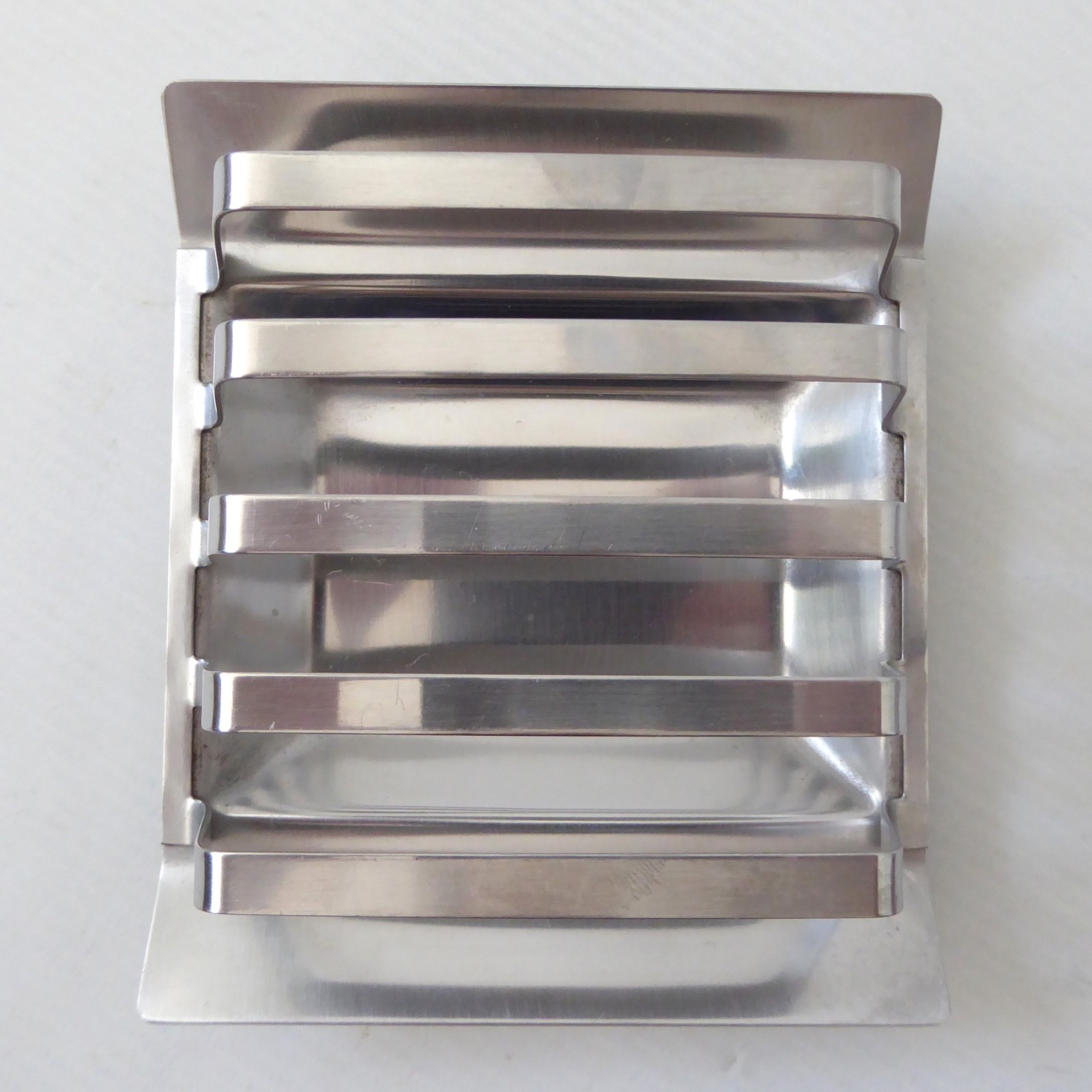 1960s 1970s mid century modernist stainless steel vintage toast rack, 4-slice - Image 9