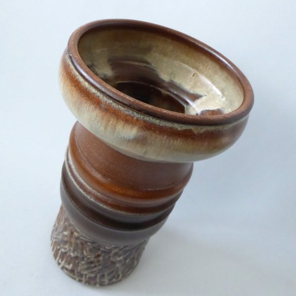 1960s Iden Pottery vase, art/studio. Large retro + brutalist textured brown. Rye - Image 10