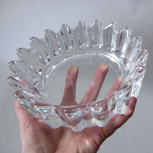 1970s Orrefors Princess crown crystal glass bowl dish. Sven Palmqvist, Sweden - Image 6