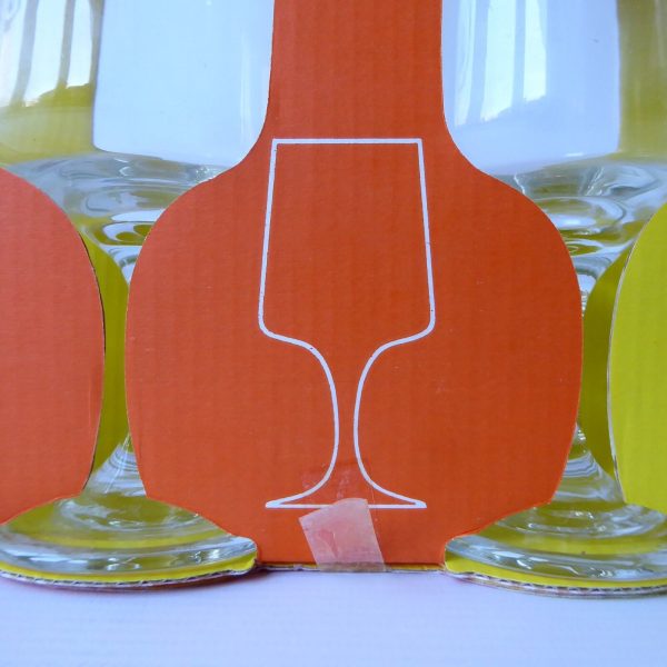 1970s vintage Dema Viking set 4 wine glasses goblets, original box retro barware - Image 8