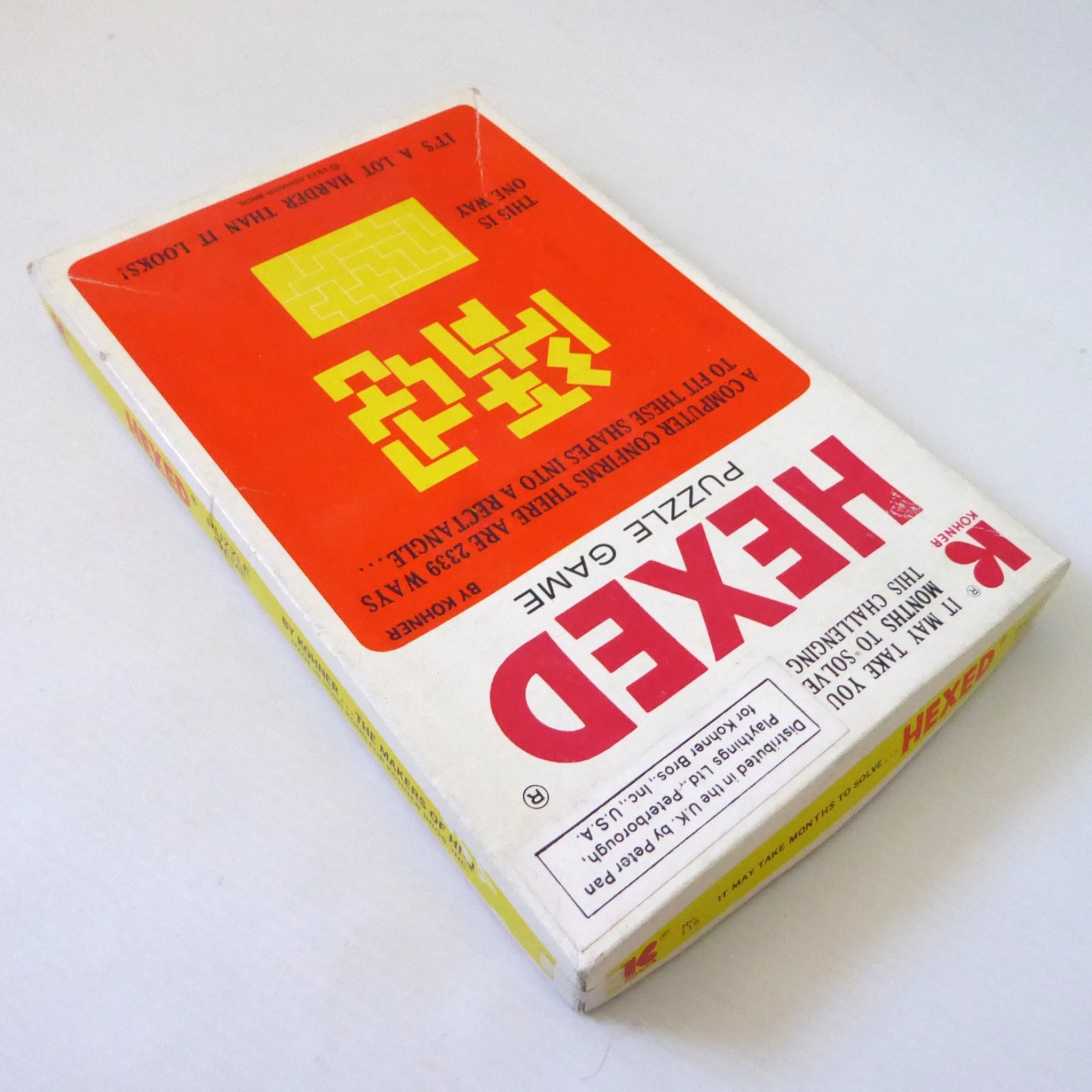 1972 Hexed Puzzle Game, vintage by Kohner Hi-Q. Plastic shapes challenge, 1970s - Image 10