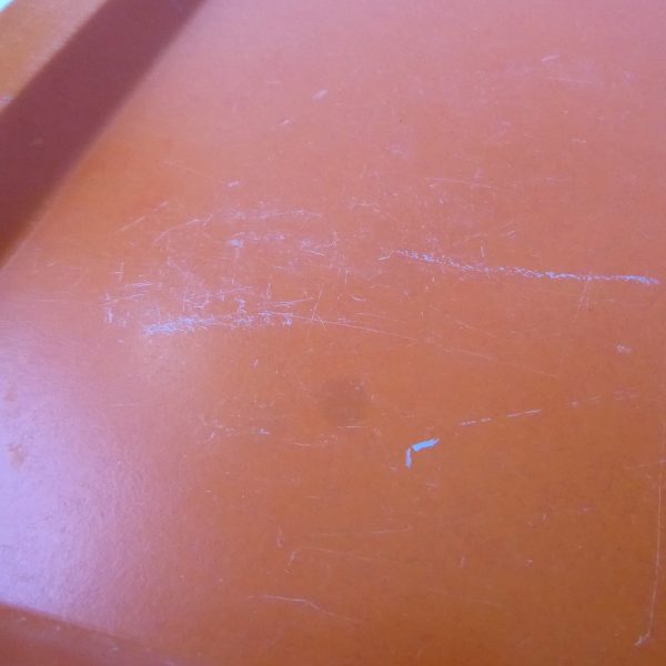 1980s vintage Presswerk Köngen West German Fiberglass plastic tray, retro orange - Image 12