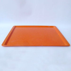 1980s vintage Presswerk Köngen West German Fiberglass plastic tray, retro orange