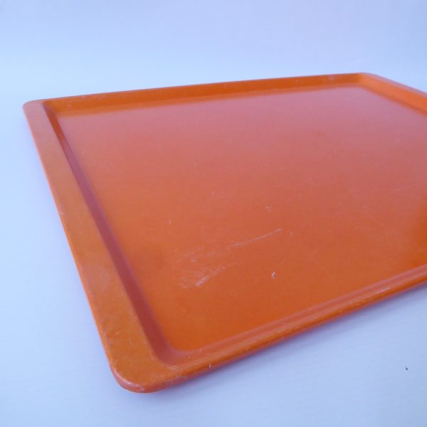 1980s vintage Presswerk Köngen West German Fiberglass plastic tray, retro orange - Image 5