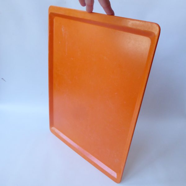 1980s vintage Presswerk Köngen West German Fiberglass plastic tray, retro orange - Image 6