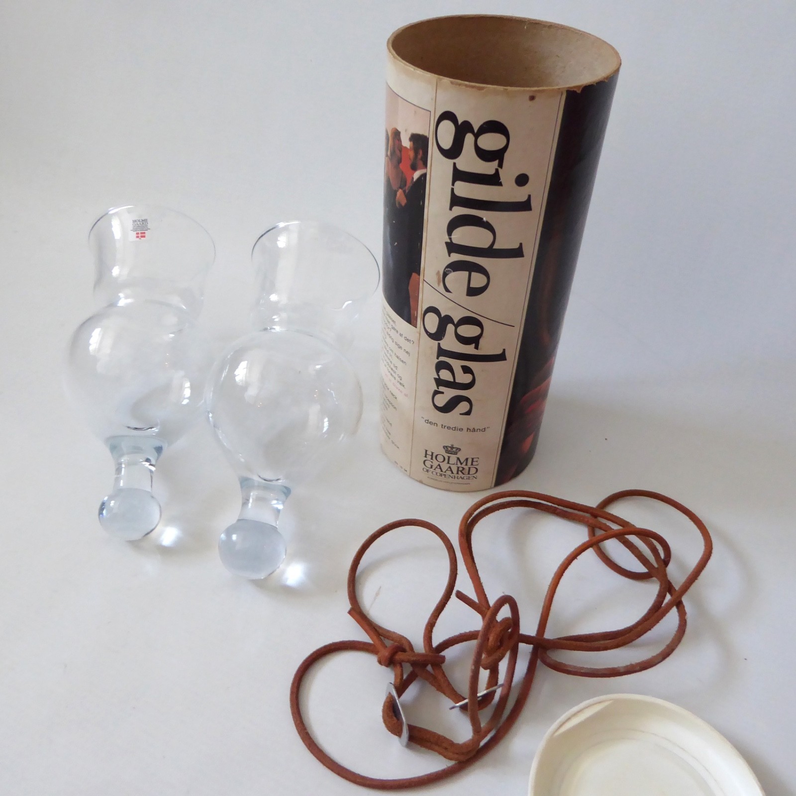 2x Holmegaard Neck Glass Christer Holmgren, 1970s vintage. Hanging wearable wine - Image 4